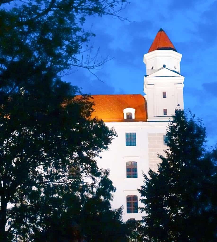 Bratislava castle at night