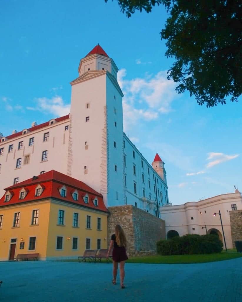 Bratislava castle at sunset
