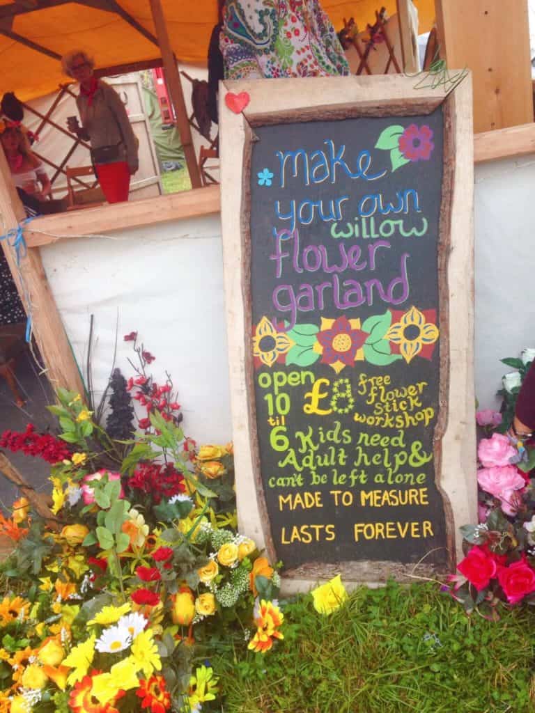 Flower garland workshop Glastonbury festival