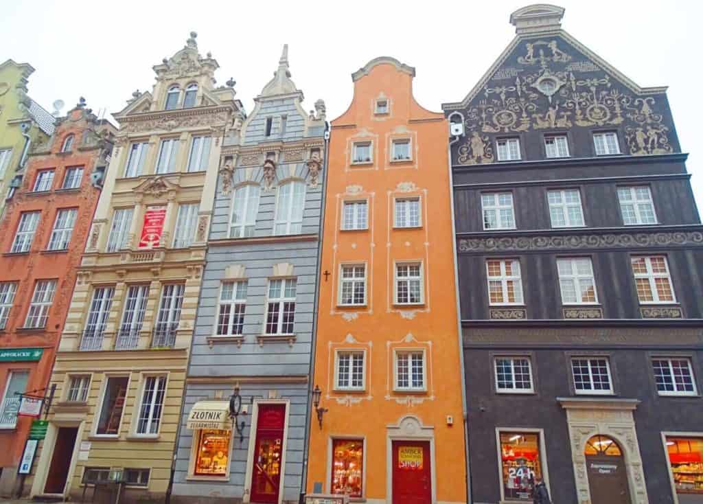 Colourful houses Gdansk worth visiting