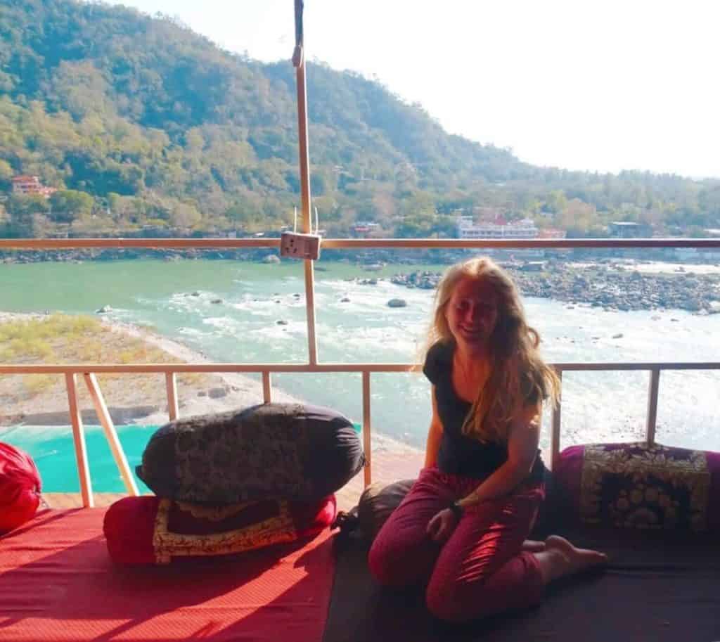 View of river from Shambala Cafe Rishikesh