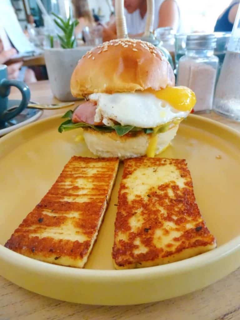 Breakfast burger and halloumi The Loft