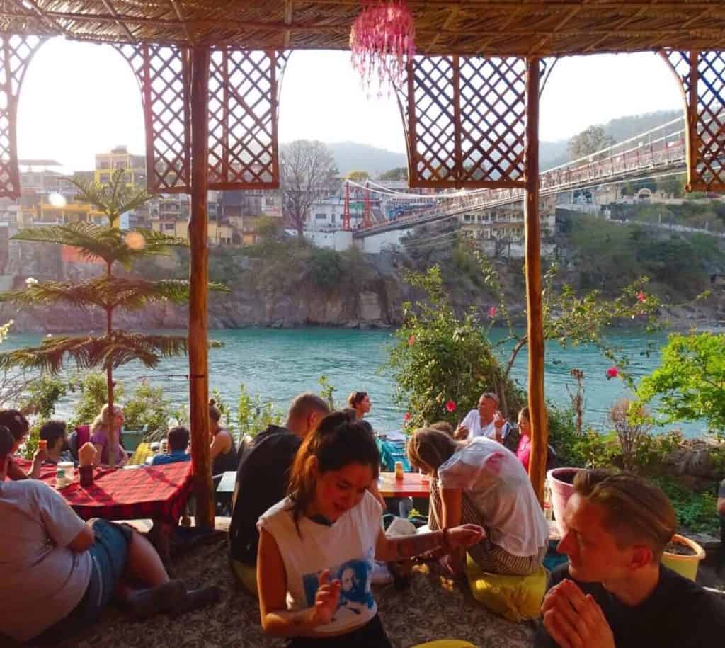 Interior of Ganga Beach Cafe Rishikesh