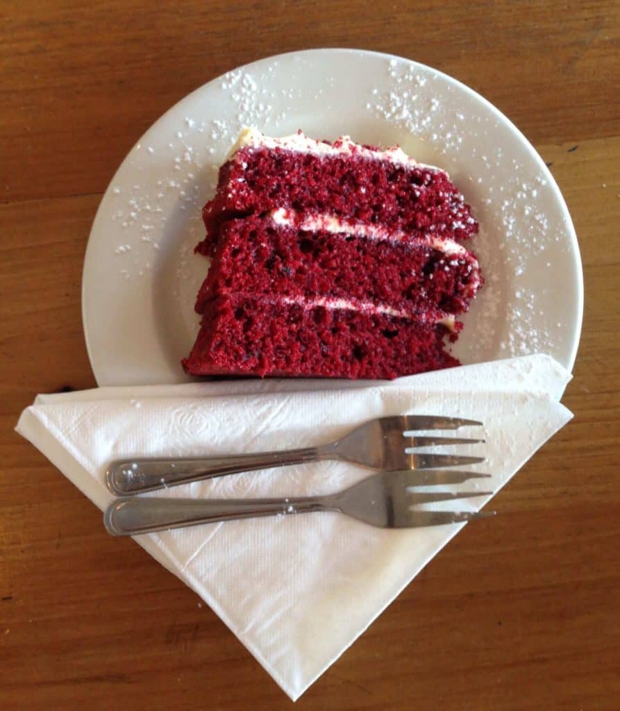 Red velvet cake Lekker Cafe Cape Peninsular